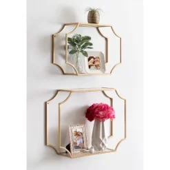 2pc Ciel Modern Glam Metal Wall Shelf Set - Kate & Laurel All Things Decor -Home Series Shop GUEST 9b60961d 8ec0 4ac6 949f 6f932c0c066e
