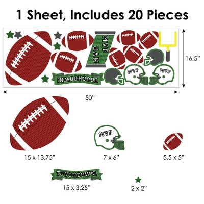 Big Dot Of Happiness End Zone - Football - Peel And Stick Sports Decor Vinyl Wall Art Stickers - Wall Decals - Set Of 20 6 Big Dot Of Happiness End Zone - Football - Peel And Stick Sports Decor Vinyl Wall Art Stickers - Wall Decals - Set Of 20 - Image 6