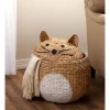Wind & Weather Woven Cat-Shaped Storage Basket With Lid