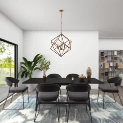 Modern Metal Chandelier With Link Style Chain Gold - Olivia & May -Home Series Shop GUEST 9d1e7925 1ee6 41dc 951e 6dc511a7bfc1