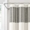 Stitched Woven Striped Yarn Dyed Cotton Shower Curtain Ivory/Black - Lush Décor