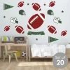Big Dot Of Happiness End Zone - Football - Peel And Stick Sports Decor Vinyl Wall Art Stickers - Wall Decals - Set Of 20