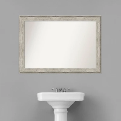 41" X 29" Non-Beveled Crackled Bathroom Wall Mirror Metallic Silver - Amanti Art 7 41" X 29" Non-Beveled Crackled Bathroom Wall Mirror Metallic Silver - Amanti Art - Image 7