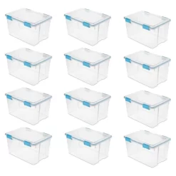 Sterilite 54 Quart Clear Plastic Stackable Storage Container Box Bin With Air Tight Gasket Seal Latching Lid Long Term Organizing Solution -Home Series Shop GUEST 9f9f528e 3cf0 4657 bde6 44c56d1ce732