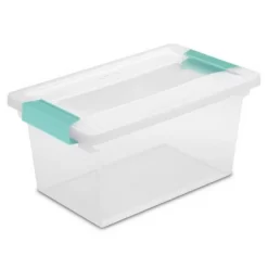 Sterilite Medium Clip Latch Lid Storage Container Tote, 12 Pack, And Small Clip Latch Lid Storage Container Tote, 12 Pack For Home Organization
