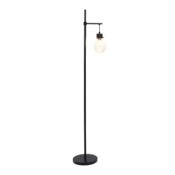 Beacon Floor Lamp With Glass Shade Black - Lalia Home