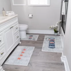 Bathroom Rugs 3 Piece Set - Non-Slip Ultra Thin Bath Rugs For Bathroom Floor -Home Series Shop GUEST a2795b6d 01da 4b1d b042 c19cf5cea164