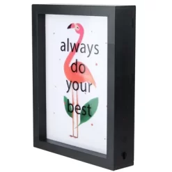Northlight LED Lighted 'Always Do Your Best' Flamingo Framed Light Box 9" X 7"