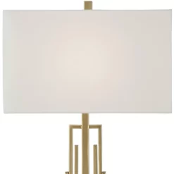 360 Lighting Sonia Modern Table Lamps 29 1/2" Tall Set Of 2 Gold Metal With Dual USB Charging Ports White Rectangular Shade For Bedroom Living Room -Home Series Shop GUEST a408ca61 4827 458c 832c 86ea5cab01a4