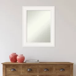 24" X 30" Non-Beveled Ridge White Bathroom Wall Mirror - Amanti Art -Home Series Shop GUEST a540dcdb 8e3c 4825 b2d9 453a83f9b39d