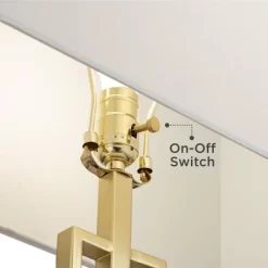 360 Lighting Sonia Modern Table Lamps 29 1/2" Tall Set Of 2 Gold Metal With Dual USB Charging Ports White Rectangular Shade For Bedroom Living Room -Home Series Shop GUEST a63a54ba 2622 4730 8e41 d431a018e9cf