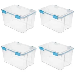 Sterilite 54 Quart Clear Plastic Stackable Storage Container Box Bin With Air Tight Gasket Seal Latching Lid Long Term Organizing Solution -Home Series Shop GUEST a7a8d0d1 32c0 4213 97f6 439b421ae932