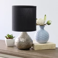 Hammered Drip Mini Table Lamp With Fabric Shade - Simple Designs -Home Series Shop GUEST a8658082 6ad2 4407 a2cc 4e614992761a