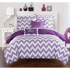 Foxville Pinch Pleated And Ruffled Chevron Print Reversible Multi Piece Comforter Set - Chic Home Design® -Home Series Shop GUEST a8db0e82 9228 47f5 9834 406f0b2a6764