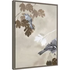 18" X 24" Bird 3 By Design Fabrikken Framed Canvas Wall Art - Amanti Art
