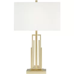 360 Lighting Sonia Modern Table Lamps 29 1/2" Tall Set Of 2 Gold Metal With Dual USB Charging Ports White Rectangular Shade For Bedroom Living Room -Home Series Shop GUEST aa9df019 6779 4458 b0fb e2101a1996ee