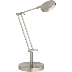 360 Lighting Xenos Modern Desk Lamp 20" High Satin Nickel With USB Charging Port LED Adjustable Arm White Head For Bedroom Living Room Bedside Reading -Home Series Shop GUEST aac67e7f 6dca 4c0c 8fdb 09c5e15e93ec