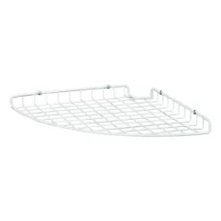 ClosetMaid Semi Circle 12" L X 12" W X 1" H Epoxy Coated Steel Scratch Proof Corner Shelf Organizer, Lip Up Or Down Installation, White