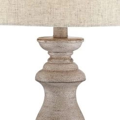 Regency Hill Regency Traditional Table Lamps 26 1/2" High Set Of 2 Beige Washed Fabric Tapered Drum Shade For Bedroom Living Room Bedside Nightstand -Home Series Shop GUEST ad68ba00 cbb4 454e 932b 609f5dea4df7