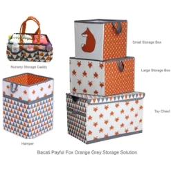 Bacati - Playful Fox Orange/Gray Storage Caddy -Home Series Shop GUEST ae2afb4d 80f7 4fe5 8fb7 0bc89e5c5694