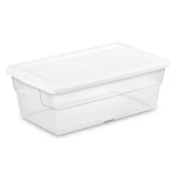Sterilite 6 Quart Clear Plastic Stacking Storage Container Tote With White Lid For Garage, Kitchen, And Closet Organization 13 Sterilite 6 Quart Clear Plastic Stacking Storage Container Tote With White Lid For Garage, Kitchen, And Closet Organization -Home Series Shop GUEST aeea496c e691 40e3 8ff1 911f89194f91