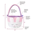 Plush Easter Bunny Baskets For Kids With Handles, White - Plushible