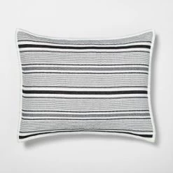 Textured Stripe Pillow Sham Dark Gray/Cream - Hearth & Hand™ With Magnolia -Home Series Shop GUEST b0608181 3b6d 4688 8af4 76eb9e213a88
