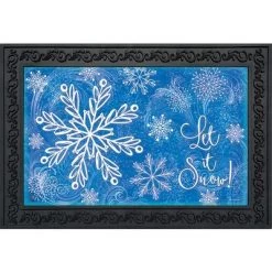Briarwood Lane Glistening Snowflakes Winter Doormat Let It Snow Indoor Outdoor 30" X 18"
