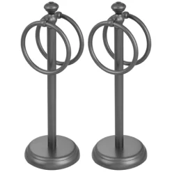 MDesign Metal Fingertip Towel Holder For Bath Vanity Countertop, 2 Pack -Home Series Shop GUEST b3fa25ee 827e 43ea ba09 a86229511379