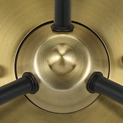 24.5" Mid-Century Glass Globe Flushmount Fixture Ceiling Light (Includes LED Light Bulb) Black/Brass - Cresswell Lighting -Home Series Shop GUEST b40cf635 8423 4be2 aad3 179f37c803ef