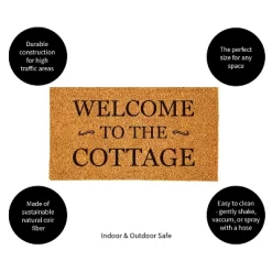 Evergreen 16 X 28 Inches Welcome To The Cottage Door Mat | Non-Slip Rubber Backing | Dirt Catching Natural Coir | Indoor And Outdoor Home Decor -Home Series Shop GUEST b62448ea 5b47 4df7 a59a 45064a894efe