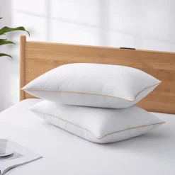 Puredown White Down Feather Bed Pillows With 300TC 100% Cotton Cover Set Of 2 -Home Series Shop GUEST b6f03f92 a5da 41ac a752 7af6fd8043dc