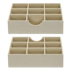 Household Essentials Set Of 2 9-Section Drawer Trays Cream -Home Series Shop GUEST b8f33675 4125 4add 96de f27e60f5339d