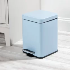 MDesign Small Square Step Trash Can Garbage Bin, Removable Liner, 6L