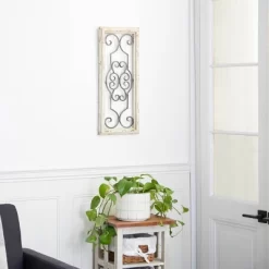 Wood Scroll Window Inspired Wall Decor With Metal Scrollwork Relief White - Olivia & May -Home Series Shop GUEST ba22df93 25b8 4e77 9d84 62d0a749bc3c