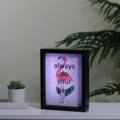 Northlight LED Lighted 'Always Do Your Best' Flamingo Framed Light Box 9" X 7" -Home Series Shop GUEST ba96ed57 9de1 4546 bff7 156a78b1a90b