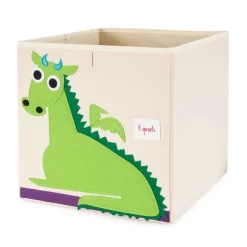 3 Sprouts Kids Childrens 13 Inch Square Felt Green Dragon Foldable Storage Cube Bin With Polka Dot Sheep Fabric Storage Cube Bin -Home Series Shop GUEST bad8c4ea e9bc 4eea 83d8 1459913da76d