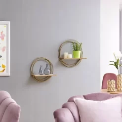 Set Of 2 Floating Rings Wall Shelves Gold - Danya B. -Home Series Shop GUEST bae6ee9b 8398 4f89 9caf 0c321ebf905b