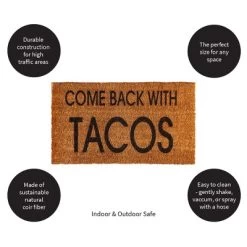 Evergreen Come Back With Tacos Indoor Outdoor Natural Coir Doormat 1'4"x2'4" Brown -Home Series Shop GUEST bb1e2e83 2356 4066 9dd2 1b9a2b20e526