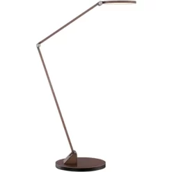Possini Euro Design Magnum Modern Desk Lamp 36" Tall French Bronze Brown Metal LED Adjustable For Bedroom Living Room Bedside Nightstand Office House -Home Series Shop GUEST bb94f1d1 7041 4f41 8d3d d5f6e1b52719