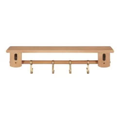 27" X 7" Alta Decorative Wall Shelf With Hooks Natural - Kate & Laurel All Things Decor -Home Series Shop GUEST bd07d918 68fd 4215 99e9 a5328c170d3d