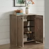 31" Castleton Mango Wood Shoe Cubbie Storage Cabinet Driftwood - Alaterre Furniture