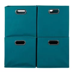 Niche Cubo 4pk Foldable Fabric Storage Bin With Label Holder Teal -Home Series Shop GUEST c0371cc1 a3d4 44c8 8850 c84a19f8d5c9