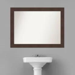 43" X 32" Non-Beveled Wildwood Brown Bathroom Wall Mirror - Amanti Art -Home Series Shop GUEST c0595532 c533 4d50 947e 27850a03440a