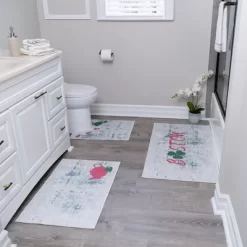 Bathroom Rugs 3 Piece Set - Non-Slip Ultra Thin Bath Rugs For Bathroom Floor -Home Series Shop GUEST c191b9de 7652 4470 9c45 c93de2dc2255