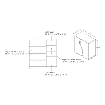 Brazen Contemporary 8 Shelf Shoe Cabinet White/Distressed Walnut - MiBasics 4 Brazen Contemporary 8 Shelf Shoe Cabinet White/Distressed Walnut - MiBasics - Image 4