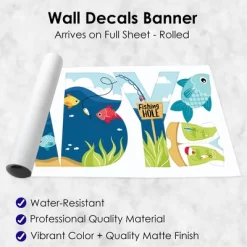 Big Dot Of Happiness Let's Go Fishing - Peel And Stick Fish Themed Baby Shower Standard Banner Wall Decals - Baby -Home Series Shop GUEST c37ed7ca 47ef 489f 82af 15c7668bb93a