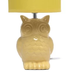 12.8" Contemporary Ceramic Owl Bedside Table Lamp With Matching Fabric Shade Yellow - Simple Designs -Home Series Shop GUEST c38a4981 9618 467d b0f0 a4ce7d82c765