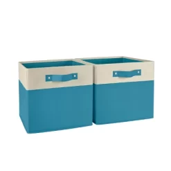 2pc Kids' 10.5" Two-Toned Folding Storage Bin Set - RiverRidge Home -Home Series Shop GUEST c40a94f3 f12a 4807 9171 c1cb37f86683