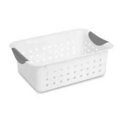 Sterilite Set Of Ultra Plastic Storage Baskets With Handles Including 12 Small, 12 Medium, And 6 Large Containers For Home Organization, 30 Count